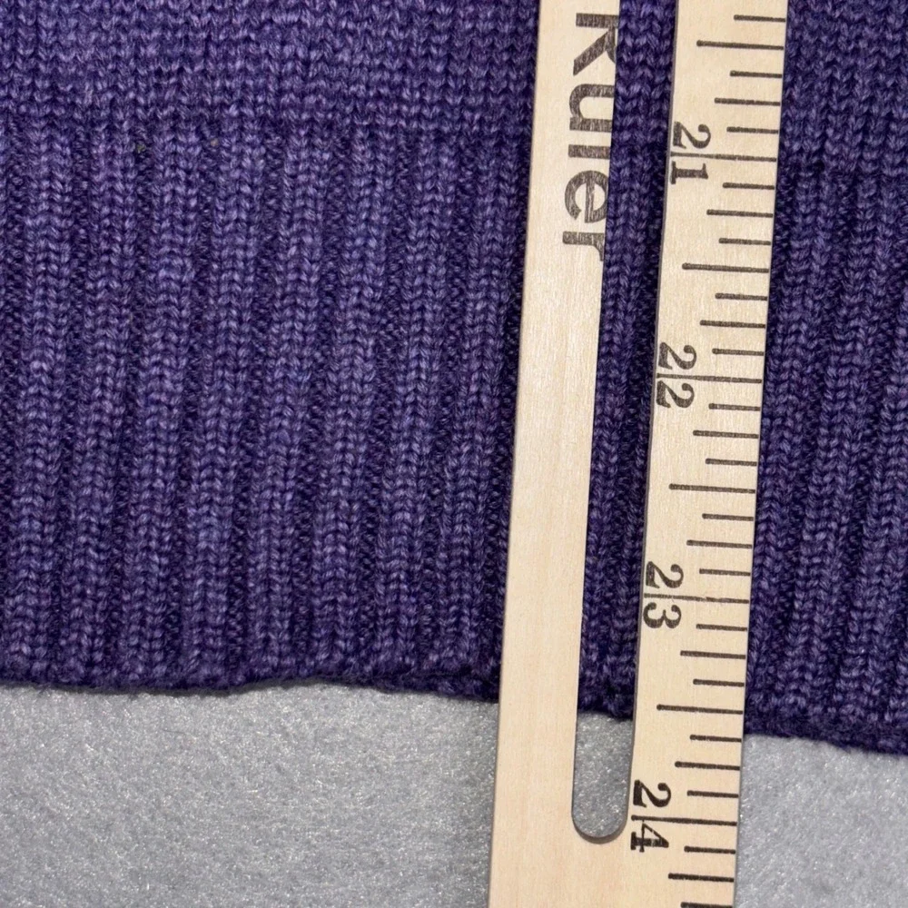 Polo‎ Ralph Lauren Sweater Mens Medium Purple Cotton 1/4 Zip Mock Neck Pullover